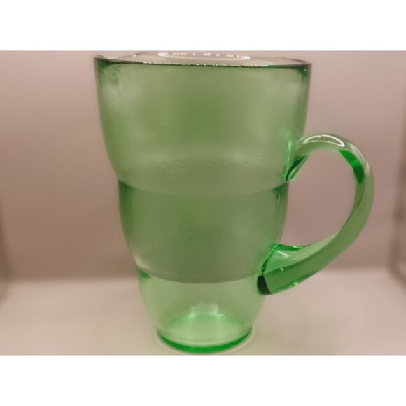 Vintage Emerald Green Glass Bubble Ring Juice Beverage Pitcher - Picture 2 of 16